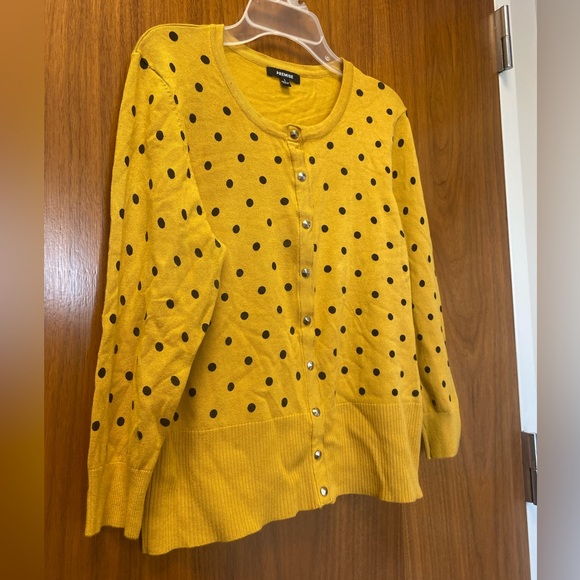 Premise Mustard Polka Dot Cardigan - Picture 3 of 5